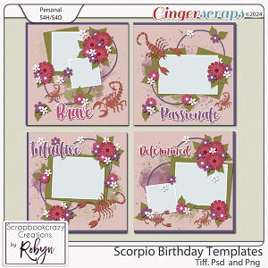 Scorpio Birthday Templates by Scrapbookcrazy Creations