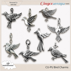 Cu/Pu Bird Charms by Adrienne Skelton Designs 