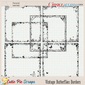 Vintage Butterflies Borders