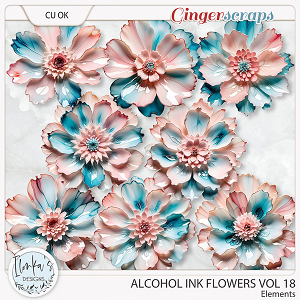 CU Alcohol Ink Flowers Vol 18 by Ilonka's Designs 