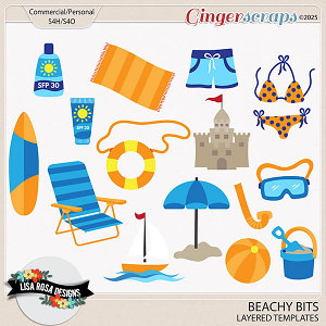 Beachy Bits - CU/PU Layered Templates by Lisa Rosa Designs