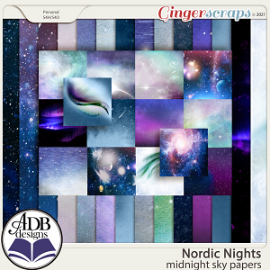 Nordic Nights Midnight Sky Papers by ADB Designs