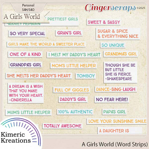 A Girls World Word Bits by Kimeric Kreations