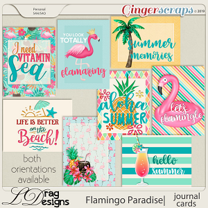 Flamingo Paradise: Journal Cards by LDragDesigns