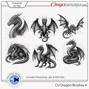 CU Dragon Brushes 4 by Wetfish Designs     
