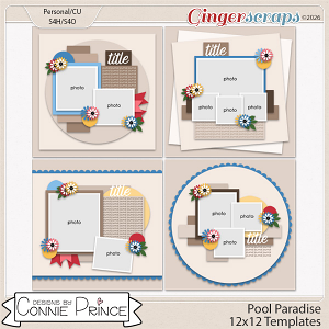 Pool Paradise - 12x12 Templates (CU Ok) by Connie Prince Pool Paradise - 12x12 Templates (CU Ok) by Connie Prince