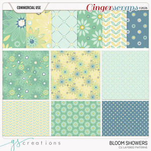 Bloom Showers Layered Patterns (CU) by GS Creations
