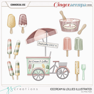 Ice Cream and Lollies Illustrated (CU) by GS Creations