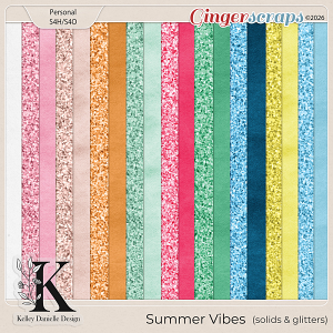 Summer Vibes Solids and Glitter Papers by Kelley Danielle Design