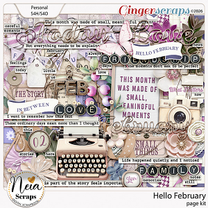 Hello February - Page Kit - by Neia Scraps