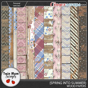 Spring Into Summer - WOOD PAPERS by Twin Mom Scraps