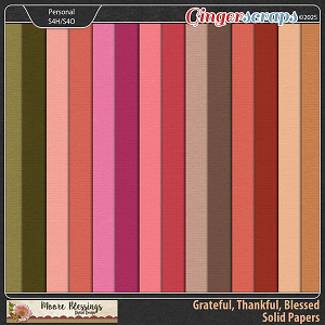 Grateful, Thankful, Blessed Solid Papers by Moore Blessings Digital Design