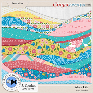 Mom Life Wavy Borders by Wetfish Designs and J. Conlon and Sons