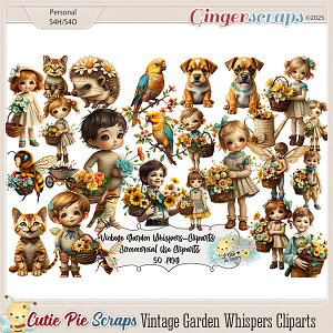 CU Vintage Garden Whispers-Cliparts