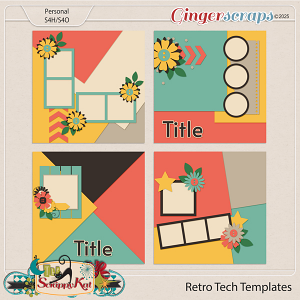 Retro Tech Layout Templates by The Scrappy Kat