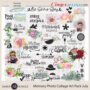 Memory Photo Collage Art Pack July by Karen Schulz    
