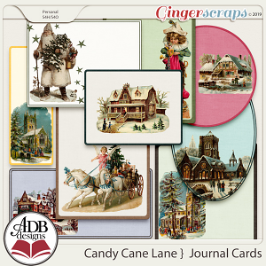 Candy Cane Lane Journal Cards