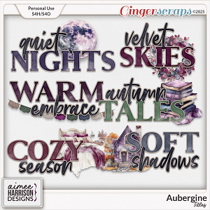 Aubergine Titles by Aimee Harrison
