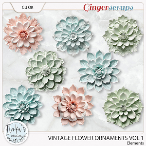 CU Vintage Flower Ornaments Vol 1 by Ilonka's Designs