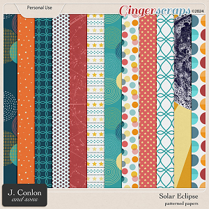 Solar Eclipse Patterned Papers by J. Conlon and Sons