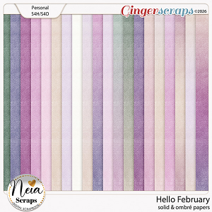 Hello February - Solid & Ombré Papers - by Neia Scraps