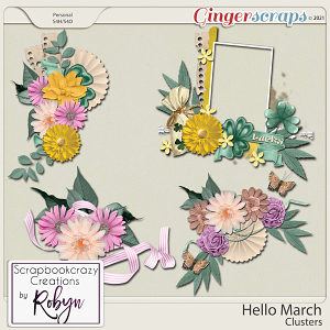 Hello March Clusters by Scrapbookcrazy Creations