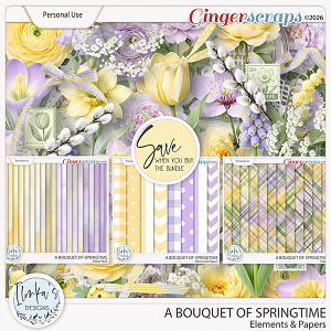 A Bouquet Of Springtime Elements & Papers by Ilonka's Designs