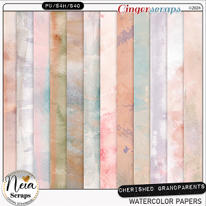Cherished Grandparents - Watercolor Papers - by Neia Scraps