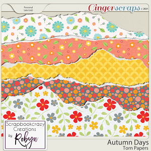 Autumn Days Torn Papers by Scrapbookcrazy Creations by Robyn