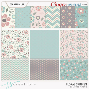 Floral Springs Layered Patterns (CU) by GS Creations