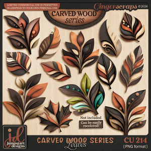CU & PU 214 ~ Carved Wood Series ~ Leaves