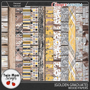 Golden Graduate - WOOD PAPERS by Twin Mom Scraps