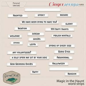Magic in the Haunt Word Strips by ScrapChat Designs