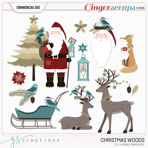 Christmas Woods Layered Templates (CU) by GS Creations