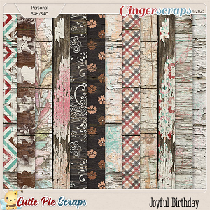 Joyful Birthday Wood Papers