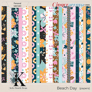 Beach Day Printable Cards Kit by Kelley Danielle Design
