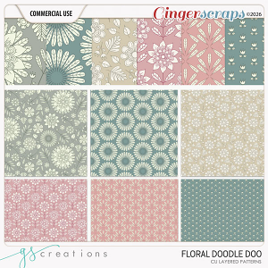 Floral Doodle Doo Layered Patterns (CU) by GS Creations