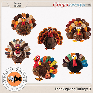 Thanksgiving Turkeys 3 by Wetfish Designs 