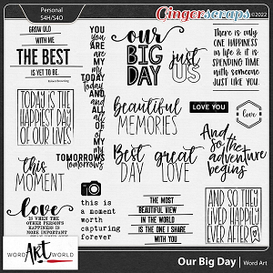 Our Big Day Word Art