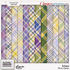 Irises Plaid Papers by Aimee Harrison