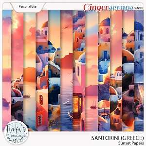 Santorini Sunset Papers by Ilonka's Designs