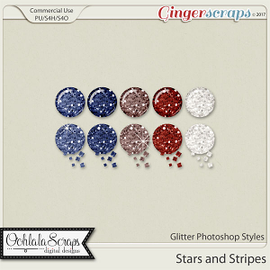 Stars and Stripes CU Glitter Photoshop Styles