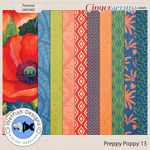 Preppy Poppy 13 Paper Pack by Wetfish Designs