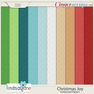 Christmas Joy Embossed Papers by Lindsay Jane