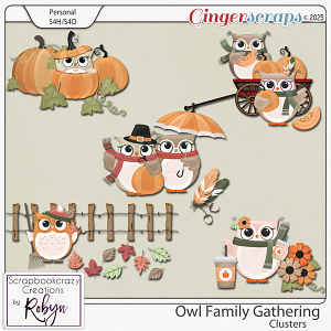Owl Family Gatherings Clusters by Scrapbookcrazy Creations