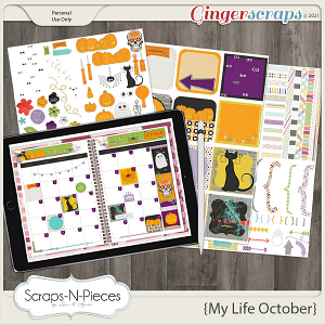 My Life October Planner Pieces by Scraps N Pieces  