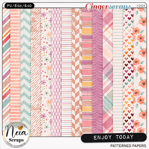 Enjoy Today - Patterned Papers - by Neia Scraps