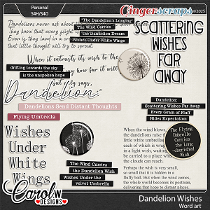 Dandelion Wishes-Word art