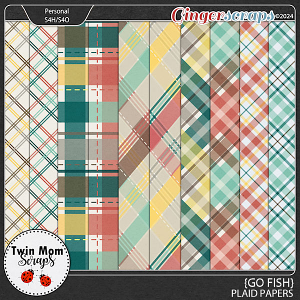 Go Fish - PLAID PAPERS by Twin Mom Scraps