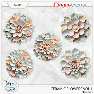 CU Ceramic Flowers Vol 1 by Ilonka's Designs
